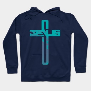 Blue and Purple Jesus Cross Hoodie